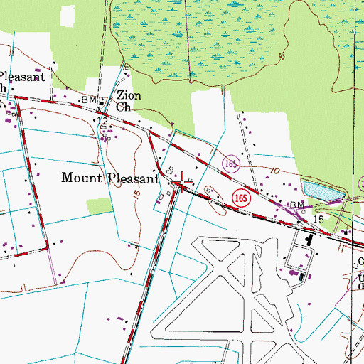 Topographic Map of Mount Pleasant, VA