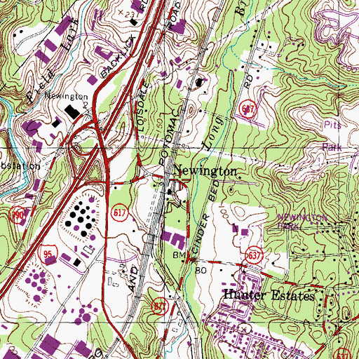 Topographic Map of Newington, VA
