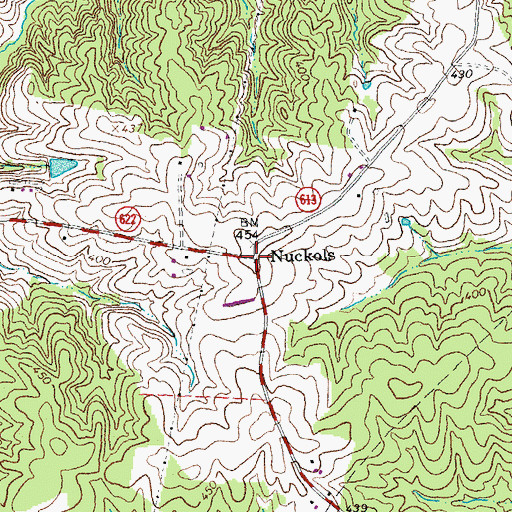 Topographic Map of Nuckols, VA