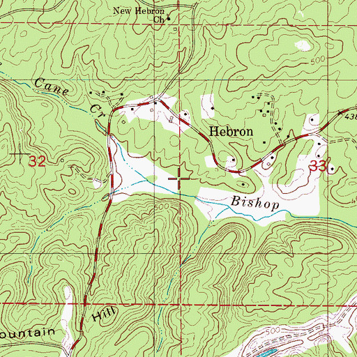 Topographic Map of Hebron Cemetery, AL