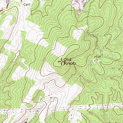 Topographic Map of Old Knob, VA