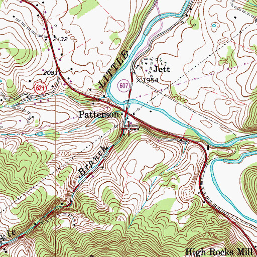 Topographic Map of Patterson, VA