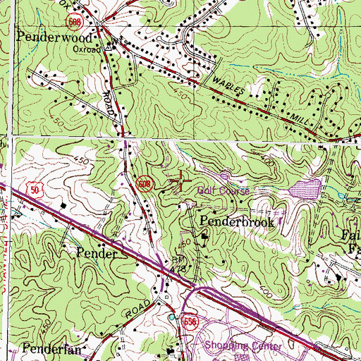 Topographic Map of Penderbrook, VA