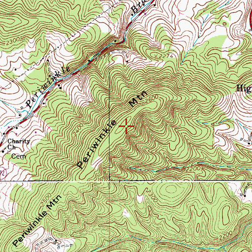 Topographic Map of Periwinkle Mountain, VA