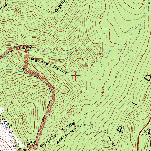Topographic Map of Peters Point, VA