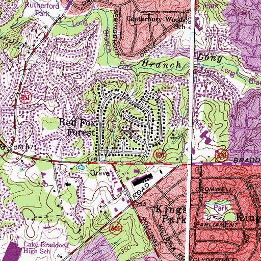 Topographic Map of Red Fox Forest, VA