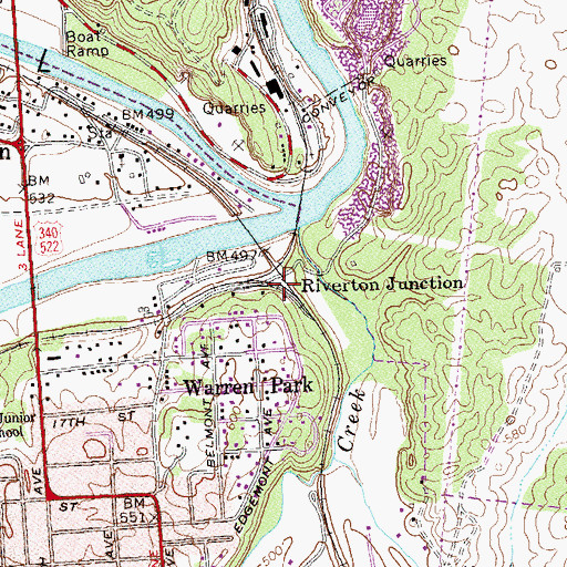 Topographic Map of Riverton Junction, VA