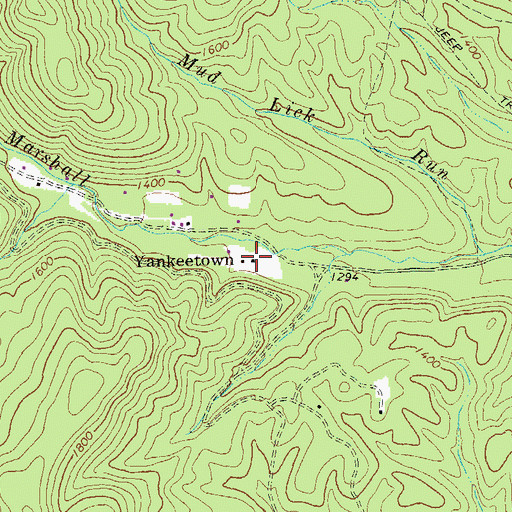 Topographic Map of Yankeetown, VA