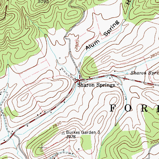 Topographic Map of Sharon Springs, VA