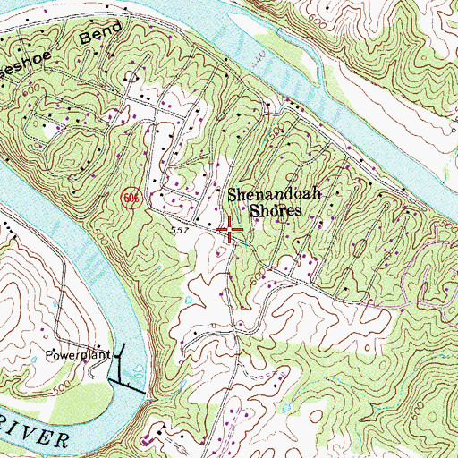 Topographic Map of Shenandoah Shores, VA