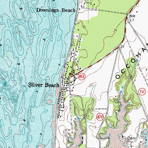 Topographic Map of Silver Beach, VA
