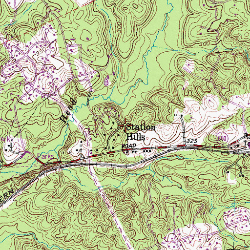 Topographic Map of Station Hills, VA