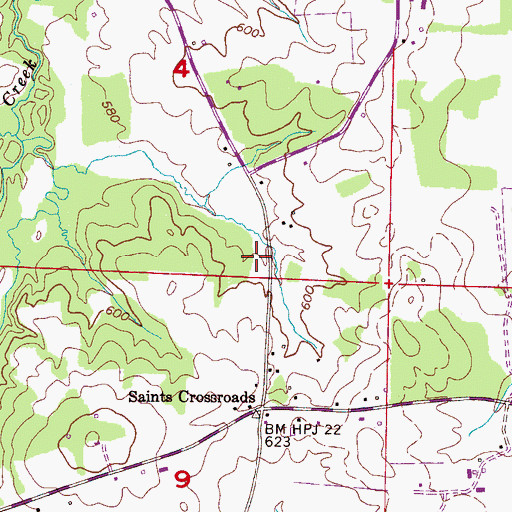 Topographic Map of Bob Saints Cemetery, AL