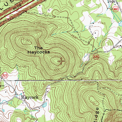 Topographic Map of The Haycocks, VA
