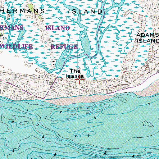Topographic Map of The Isaacs, VA