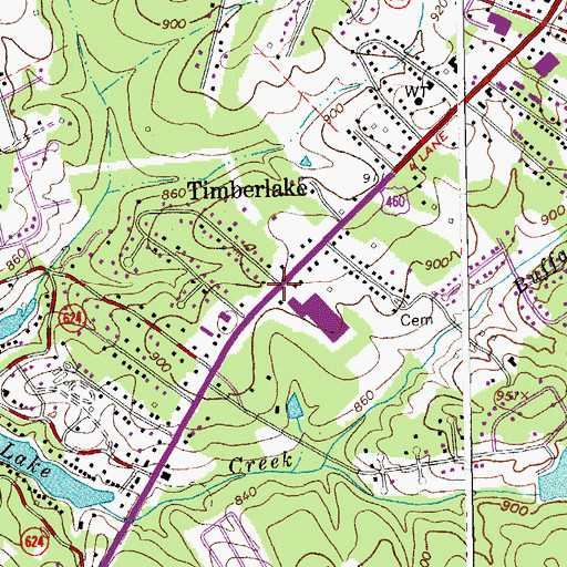 Topographic Map of Timberlake, VA
