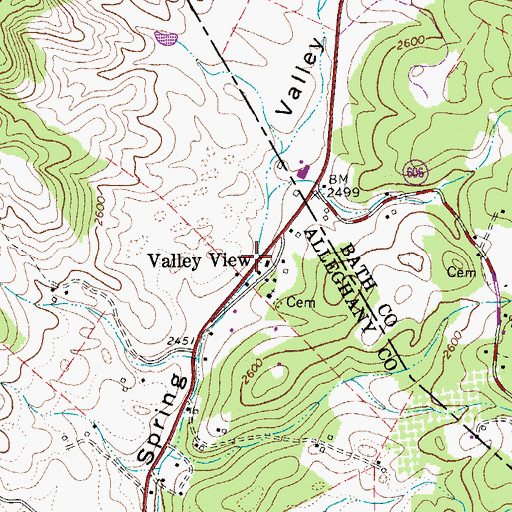 Topographic Map of Valley View, VA