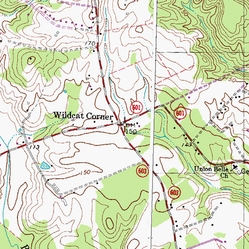 Topographic Map of Wildcat Corner, VA