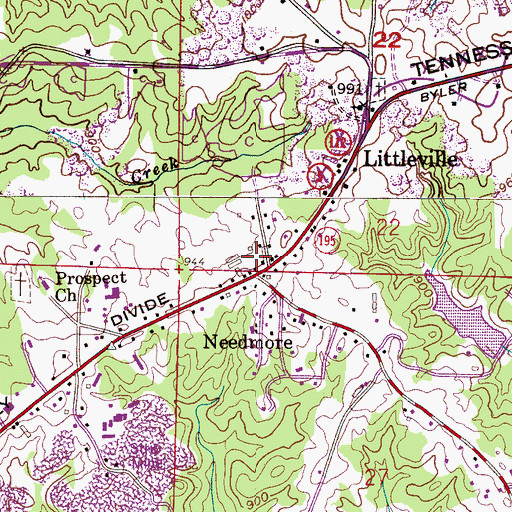 Topographic Map of New Prospect Church, AL