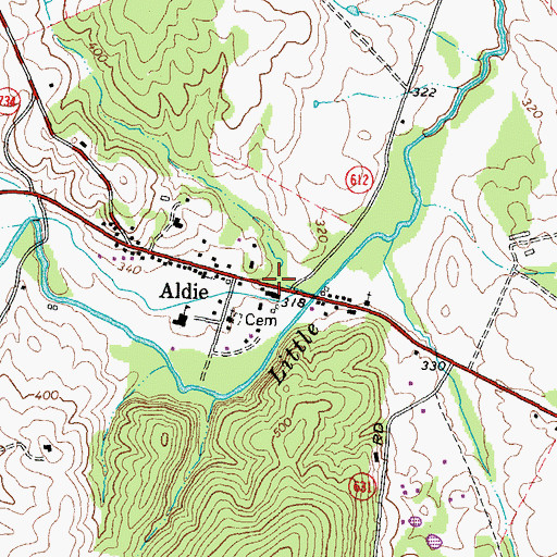 Topographic Map of Aldie, VA