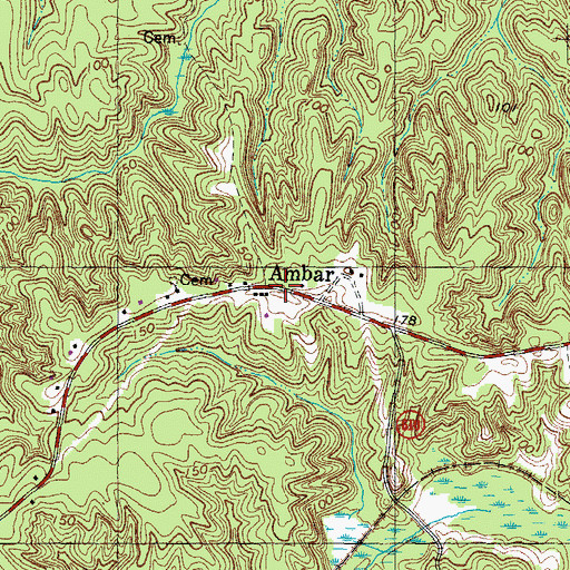Topographic Map of Ambar, VA