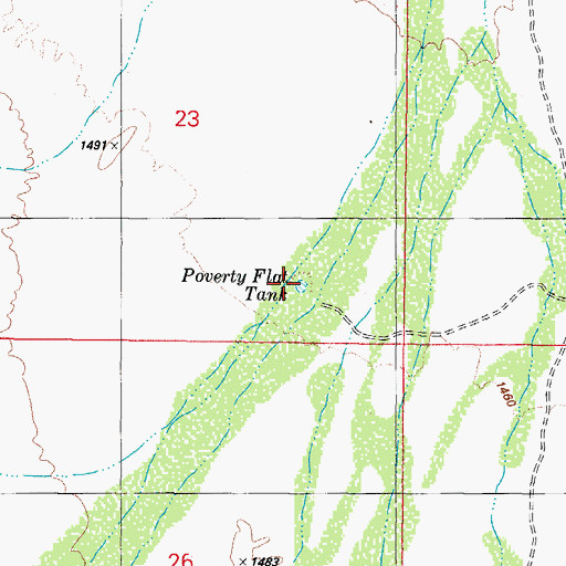 Topographic Map of Poverty Flat Tank, AZ