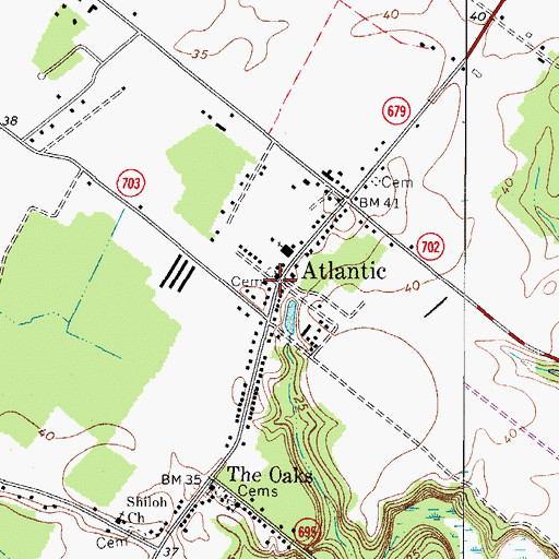 Topographic Map of Atlantic, VA