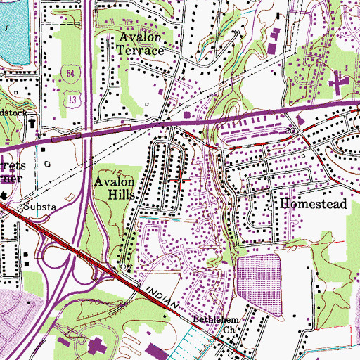 Topographic Map of Avalon Hills, VA