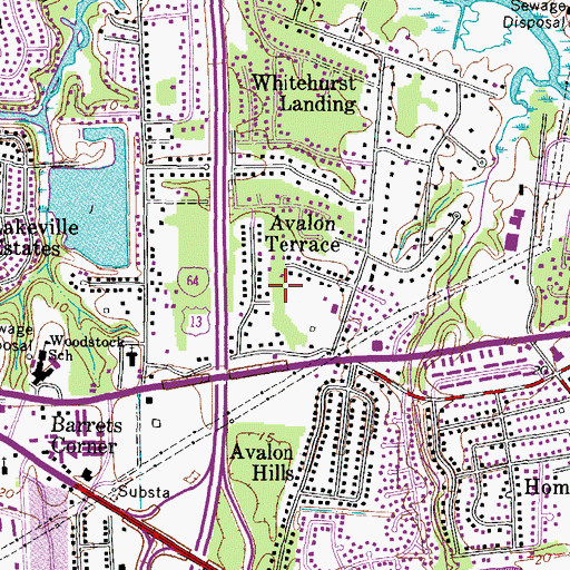 Topographic Map of Avalon Terrace, VA