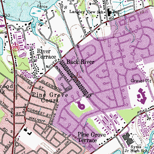 Topographic Map of Back River, VA