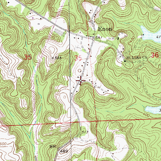 Topographic Map of Enon Church, AL