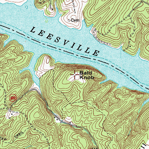 Topographic Map of Bald Knob, VA