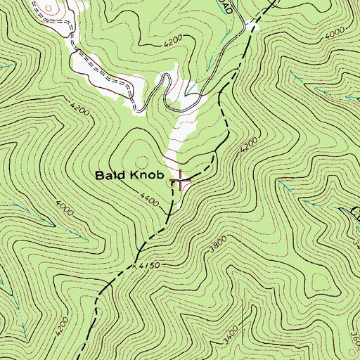 Topographic Map of Bald Knob, VA