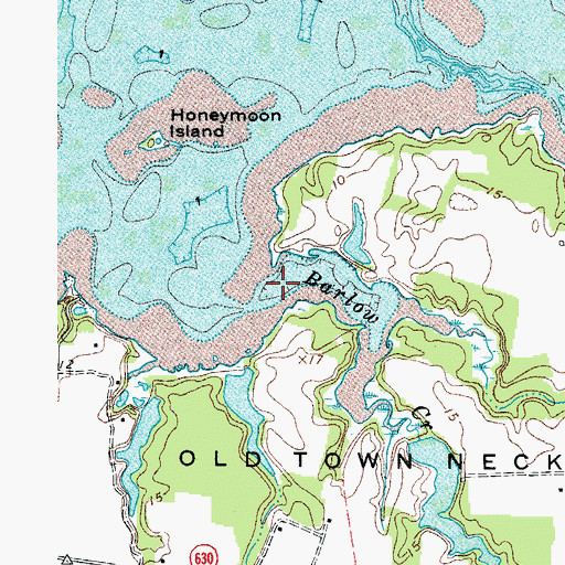Topographic Map of Barlow Creek, VA
