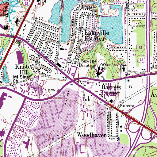 Topographic Map of Barrets Corner, VA