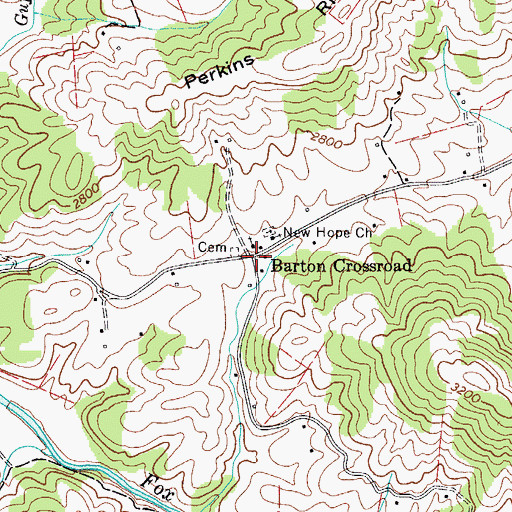 Topographic Map of Barton Crossroad, VA