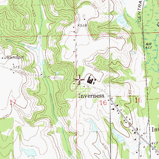 Topographic Map of Inverness Cemetery, AL