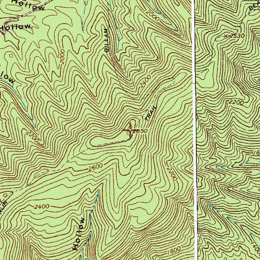 Topographic Map of Beards Mountain, VA