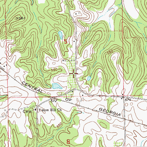Topographic Map of Kingdom Hall Church, AL
