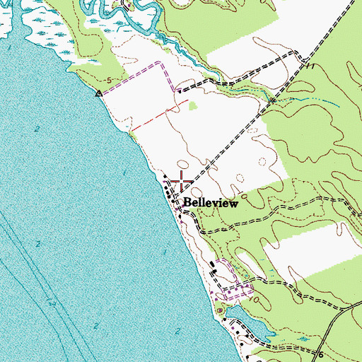 Topographic Map of Belleview, VA