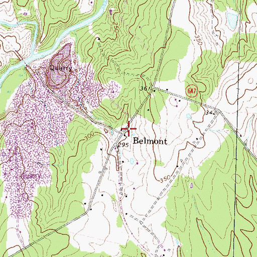 Topographic Map of Belmont, VA