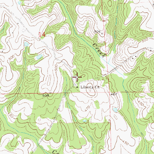 Topographic Map of Liberty Cemetery, AL
