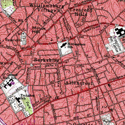 Topographic Map of Berkshire, VA