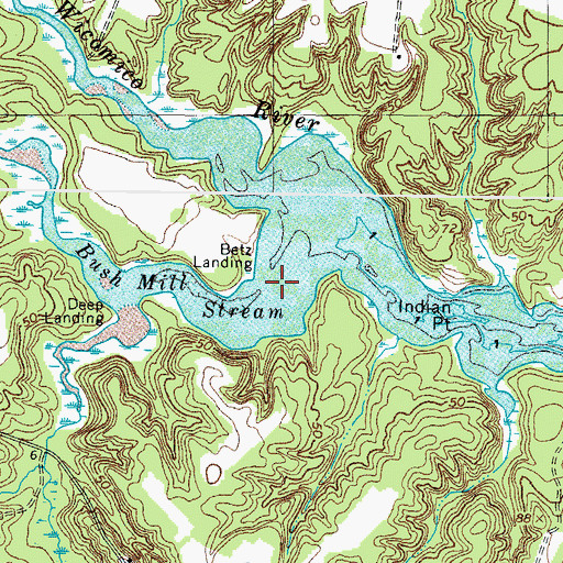 Topographic Map of Betz Landing, VA