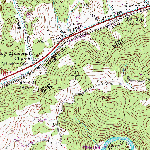Topographic Map of Big Hill, VA