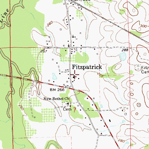Topographic Map of Mount Mariah Church, AL