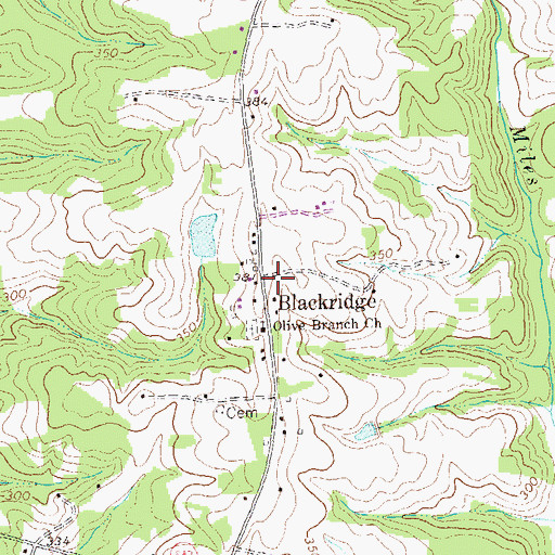Topographic Map of Blackridge, VA