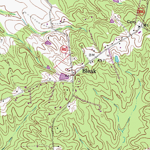 Topographic Map of Bleak, VA