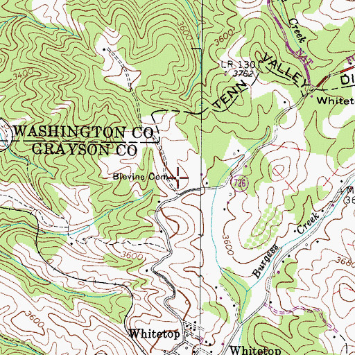 Topographic Map of Blevins Cemetery, VA