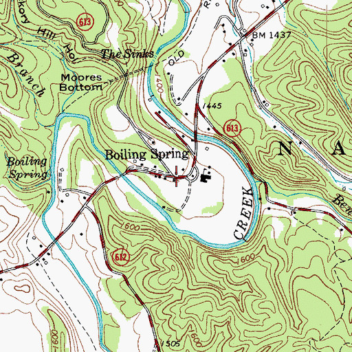 Topographic Map of Boiling Spring, VA